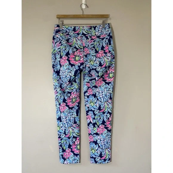 Lilly Pulitzer Luxletic Corso Pants Size 4 Pineapple Floral UPF 50+ Golf Pull On - Picture 2 of 6